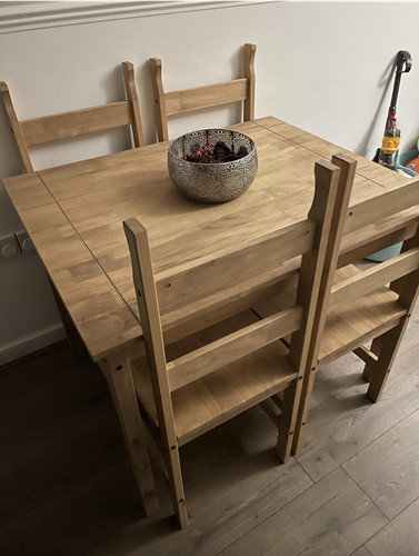 Dining table and chairs - and,