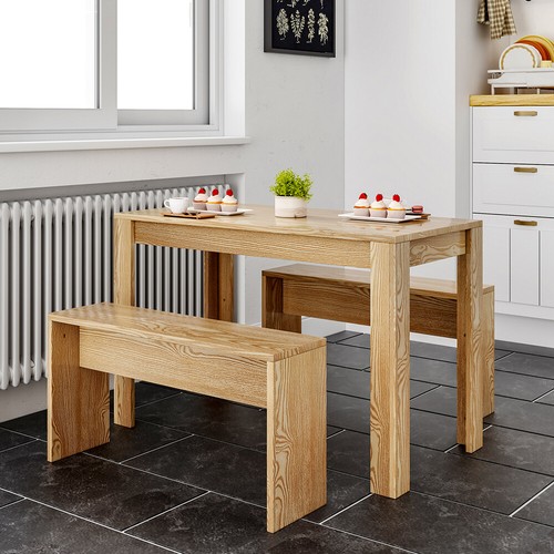 3pcs wooden dining bench set - 3pcs,