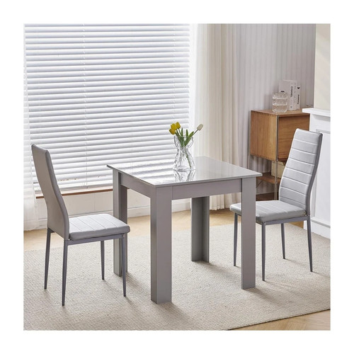 Wood dining table - with, 2
